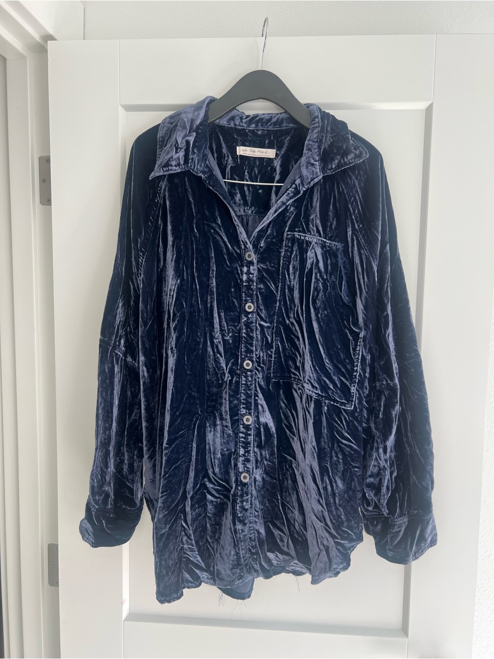 We The Free Velvet Night Skies Button-Up Shirt - Navy Blue